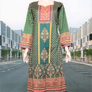 Screen printed cotton with Diamond Work readymade